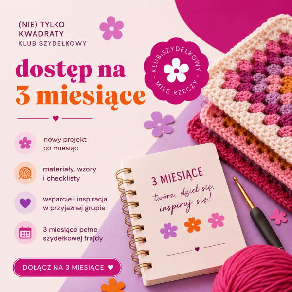 Szydełkowa torba z granny squares w odcieniach różu i lila